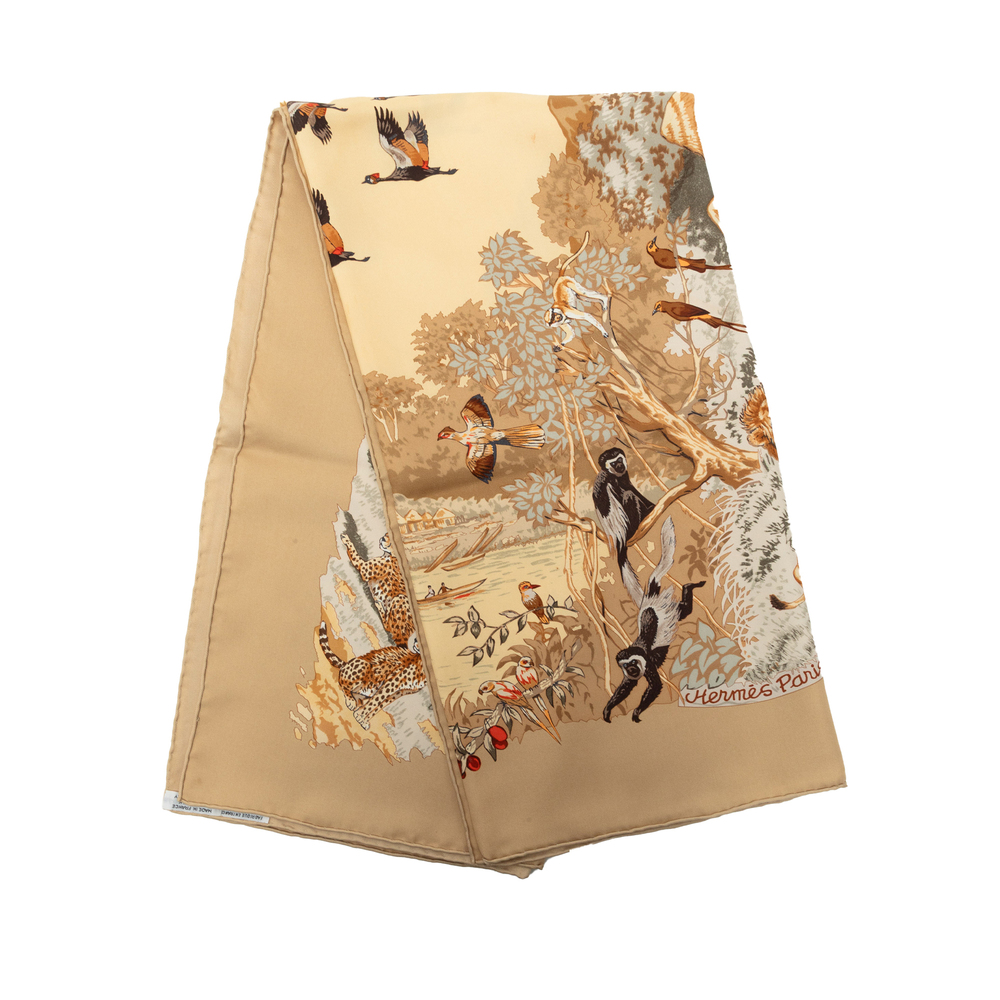 Pre-Loved Hermes Africa Silk Scarf 90